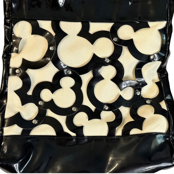 Disney Mickey patent vinyl and canvas tote - Picture 2 of 7